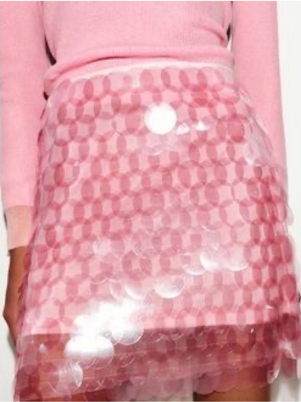 Zara Pink Circular Sequin Mini Skirt